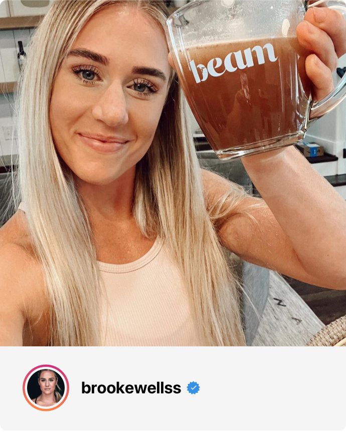 Brooke Wells enjoying Beam on Instagram