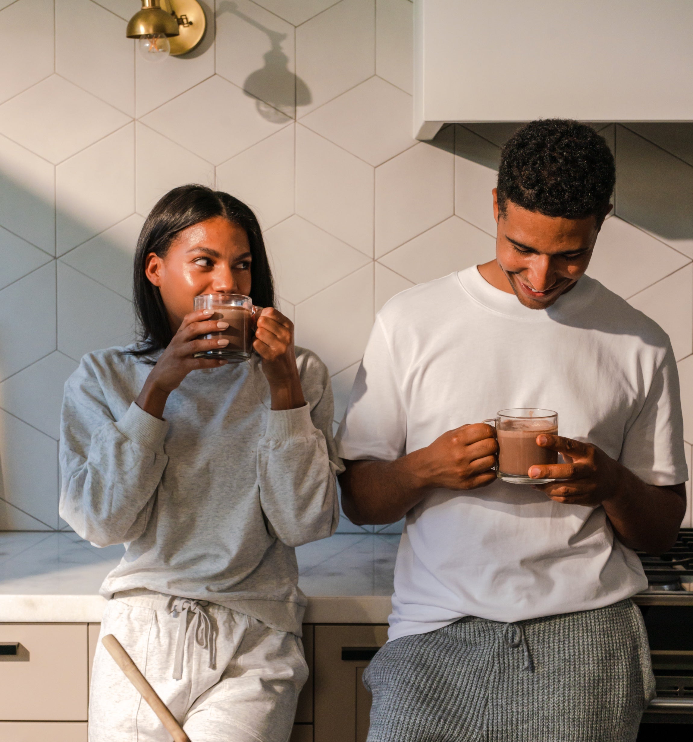 A man and a woman starting their day together with Beam Dream