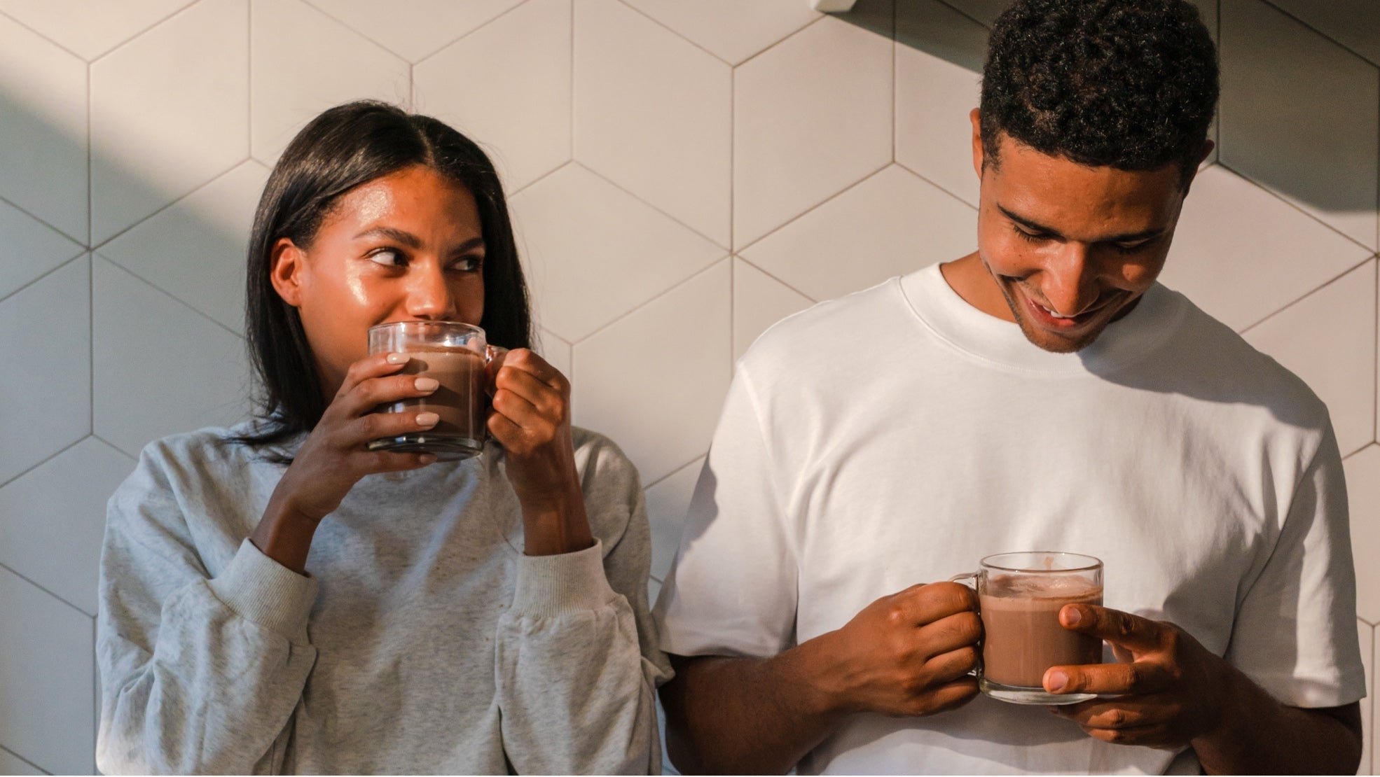 A man and a woman starting their day together with Beam Dream