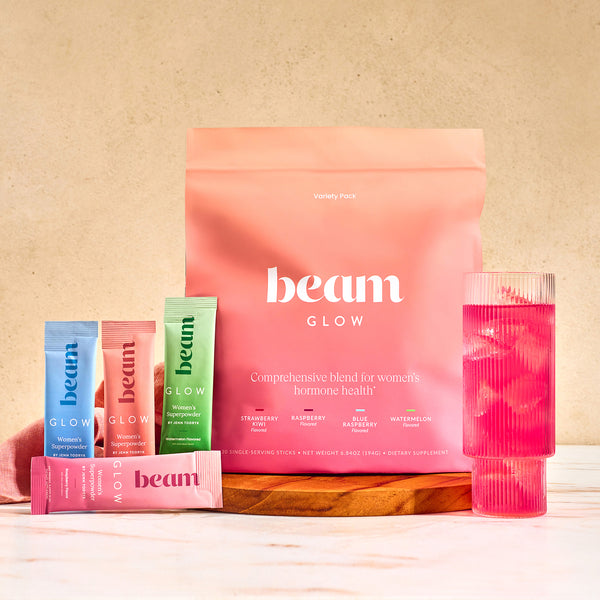 Beam Glow supplement package with various products